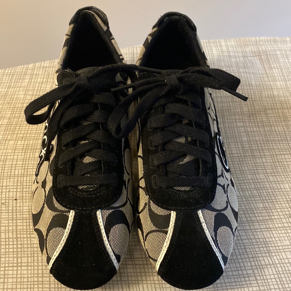 Coach monogram sneakers, black and white, size 7.5, brand new, no box